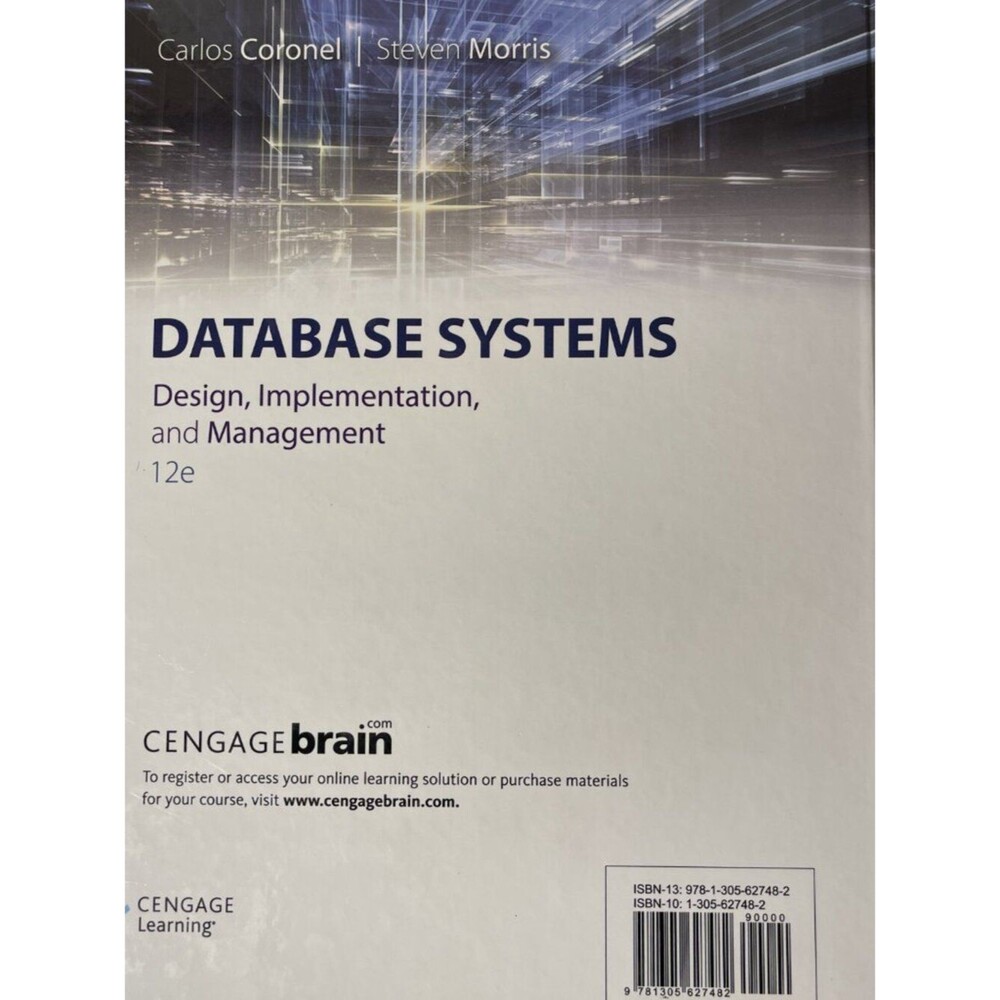Database Systems : Design, Implementation, and Management Hardcover VG+ - Picture 2 of 2
